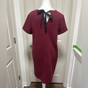 LOFT Casual Dress in Red with Black Bow